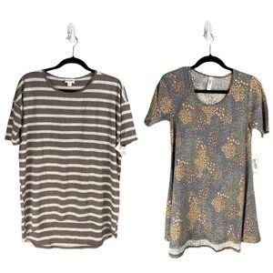 2pk LulaRoe Shortsleeve High-Low Shirt Bundle - Size XXS